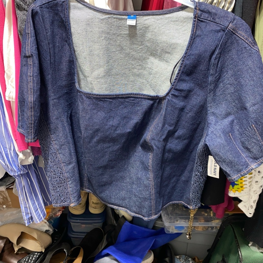 OldBlue Denim Square Neck Top
